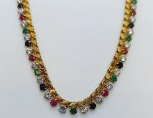 ketting 4 kleuren steentjes