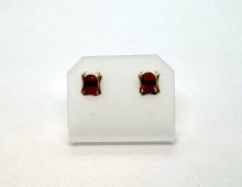 Oorbellen rode steen