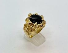 Ring zwarte steen