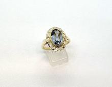 Ring blauwe steen